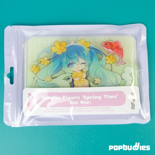 Hatsune Miku Spring Time Acrylic Stand Figure – Chibi Miku with Koi & Flowers