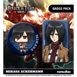 Attack on Titan: Mikasa Ackermann 2-Pack Badges