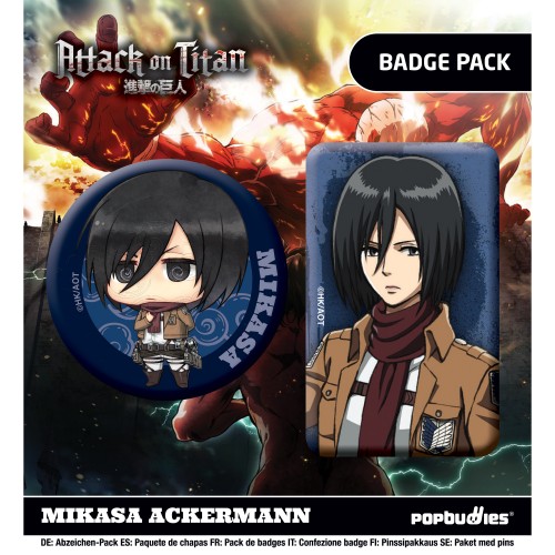 Attack on Titan: Mikasa Ackermann Twin Badge Pack wholesale Europe