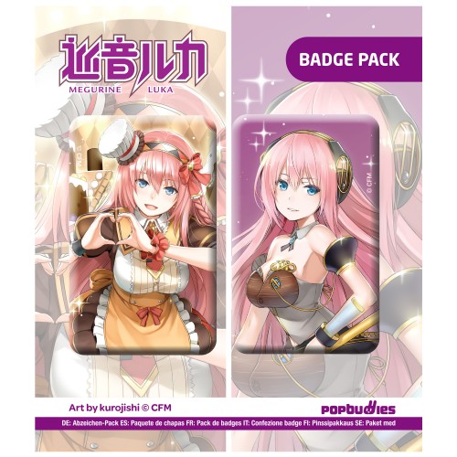 Megurine Luka Badge pack, set of 2 (Art by kurojish) wholesale Europe